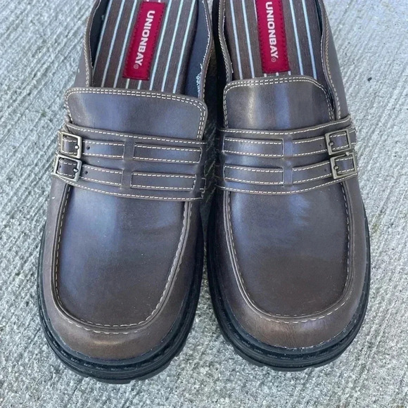 Vintage Mules Women’s Shoes Union Bay Dark Brown Chunky Slip On Y2k 90s Size 8.5 - Picture 3 of 6